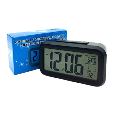 Optically Controlled Digital Alarm Clock – LED Display with Automatic Sensor Backlight & Liquid Crystal Technology